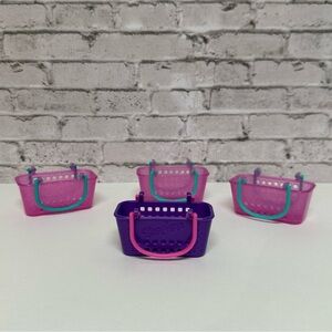 Shopkins Empty Baskets Lot of 4 Pink Purple 3 in. Baskets